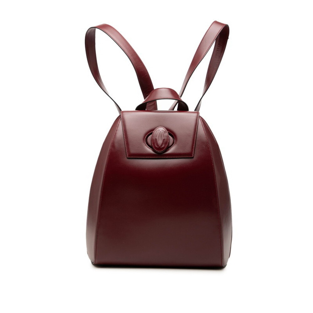 Cartier Must Line Backpack, Daypack, Bordeaux Leather, Women's.